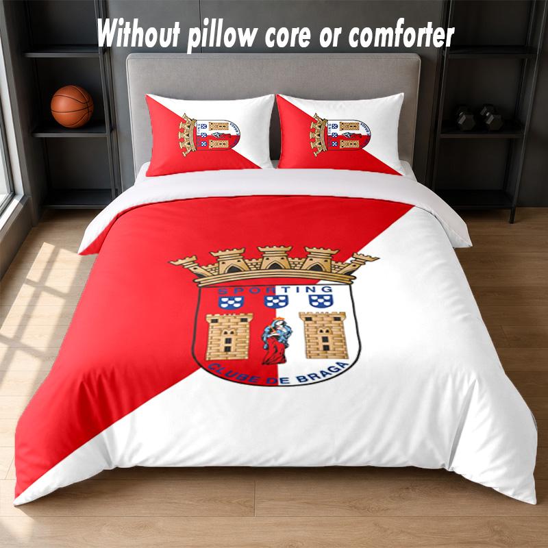 Braga FC Design Bed Bedding Set 1 Duvet Cover + 2 Pillowcases Soft Breathable Household Bed Linens