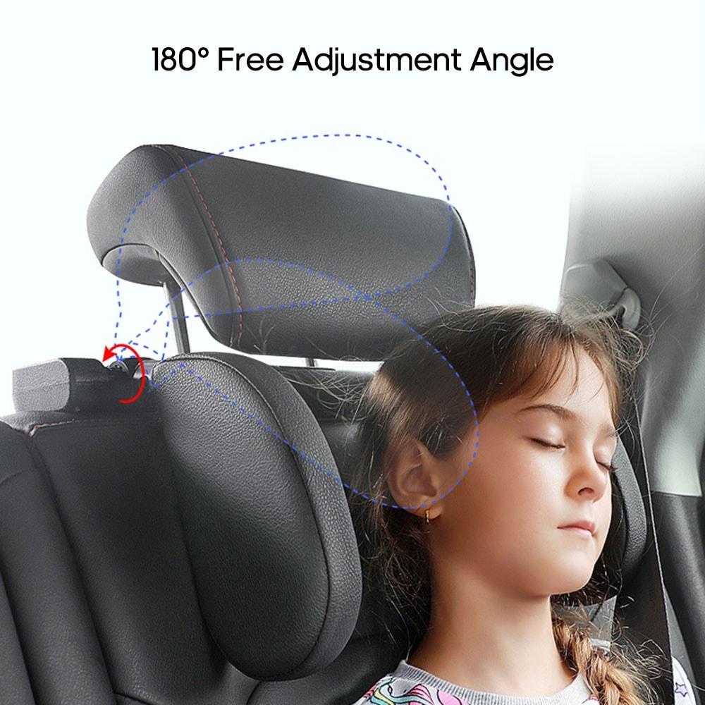 

Triaxial Adjustable Car Seat Headrest Pillow Car Neck Head Shoulder Sleep Cushion Black