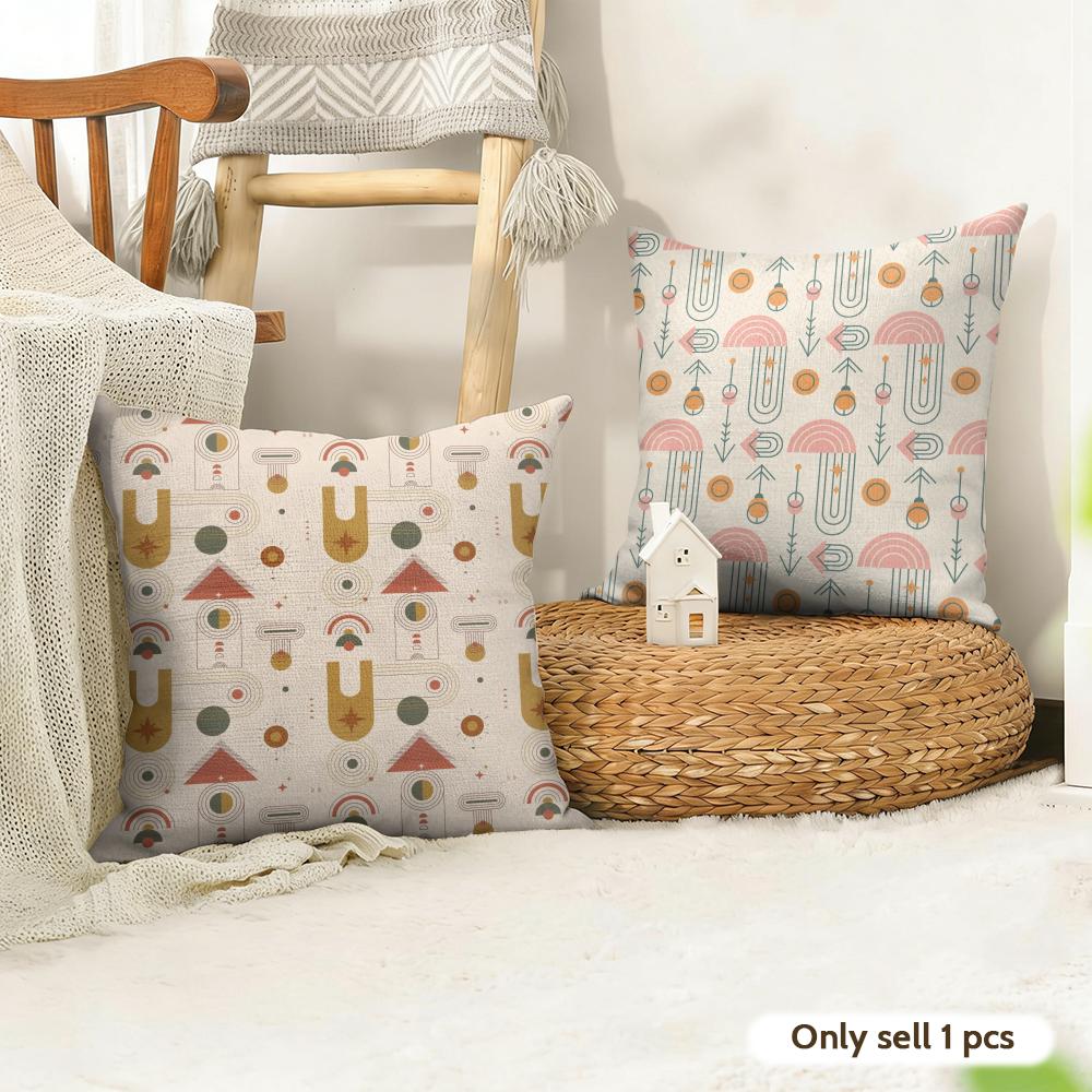 Boho Plant Nordic Cushion Cover Natural Linen Organic Fabric DoubleSided Printing Couch Pillow Covers Home Decor