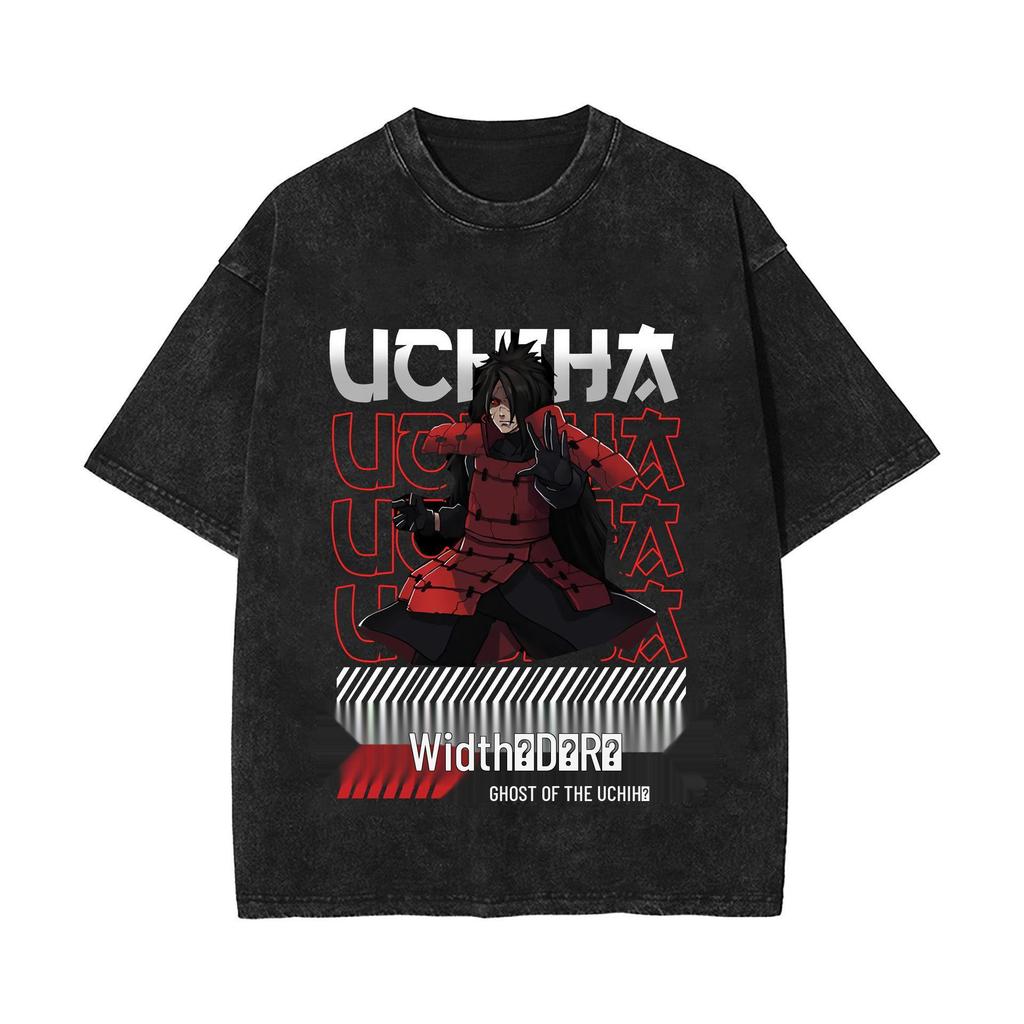 Naruto & Sasuke Vintage Washed Short Sleeve T-shirt - American High Street Style