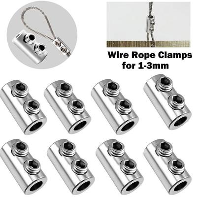 10pcs Steel Wire Rope Fixed Clip Adjustable Removable Screws Fixed Cable Clamp Copper Metal Hanging Suspension Clip Hardware