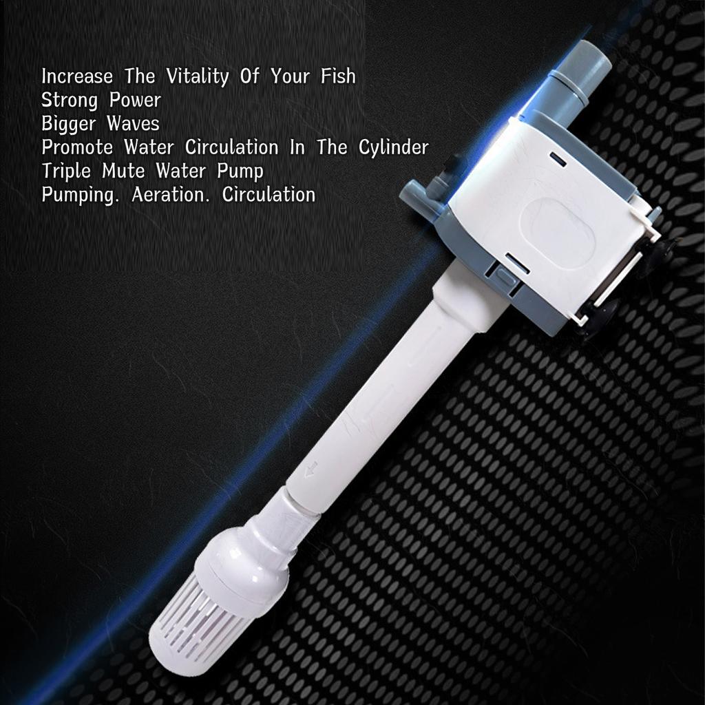 3 In 1 Aquarium Filter Pump Fish Tank Quiet Oxygen Aerator Filter Submersible Pump with 4 Removable