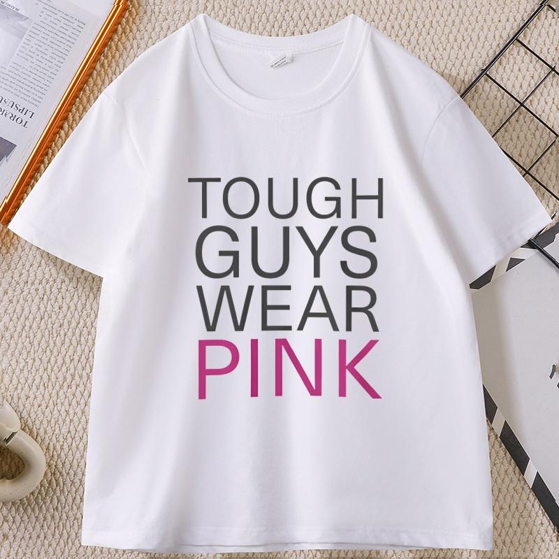 

Tough Guys Wearing Pink for Gamers T-Shirt Unisex WOMEN Cotton Short Sleeve Unisex s Clothing Comfortable Graphic T Shirts Tops 4XL