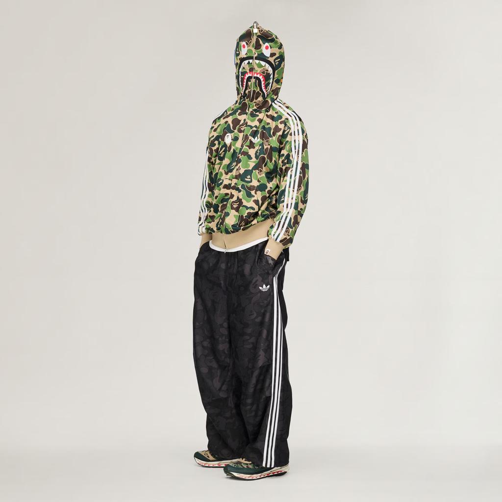 adidas X BAPE Shark Track Hoodie Jacket Crew Green Unisex Outerwear KF4916