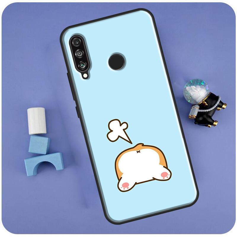 Cute Cartoon Corgi For Huawei Nova Y70 Y91 Y90 Y60 Y61 Y72 Y73 3i 7i 8i 11i 12i 9 10 SE P20 P30 P40 Lite Case