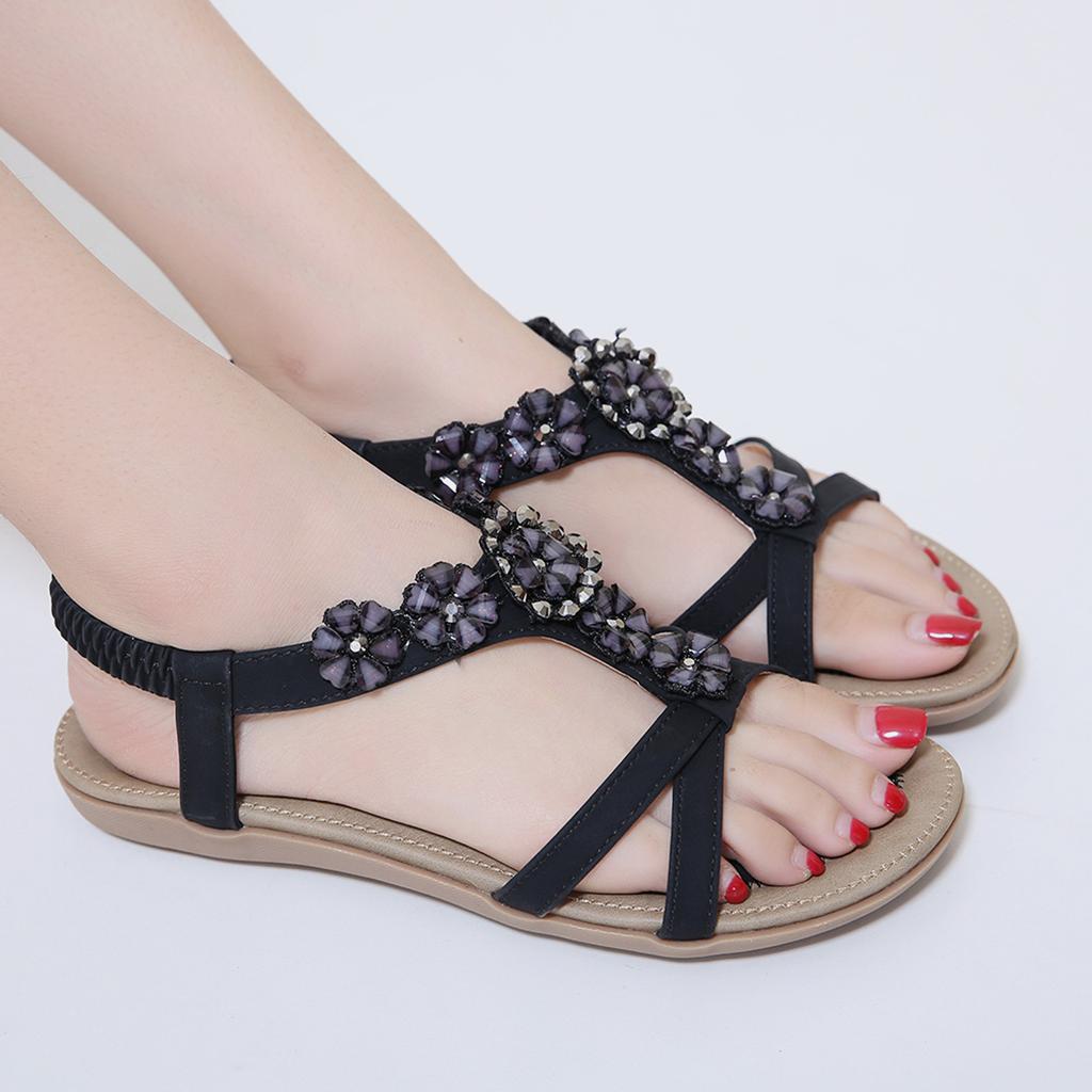 Women's Summer Comfortable Casual Beach  Bohemian Beaded Sandals Shoes