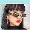 Metal Square Wide Leg Sunglasses With Gray Lenses For Fashion Streetwear And Parties
