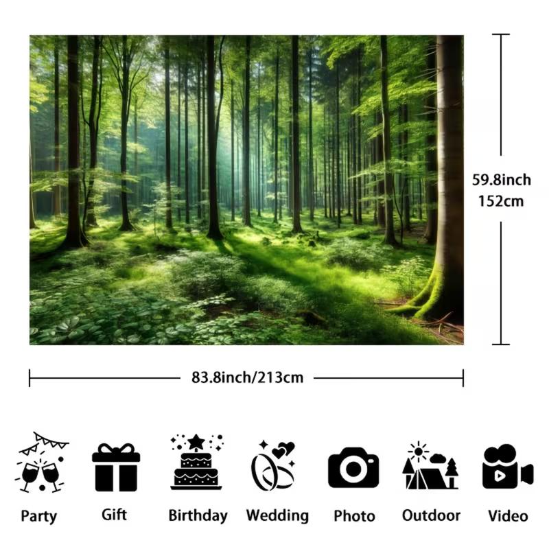 

2D Sunlight Forest Backdrop Nature Green Woodland Photo Booth Background 47.2x31.5inch/120*80cm