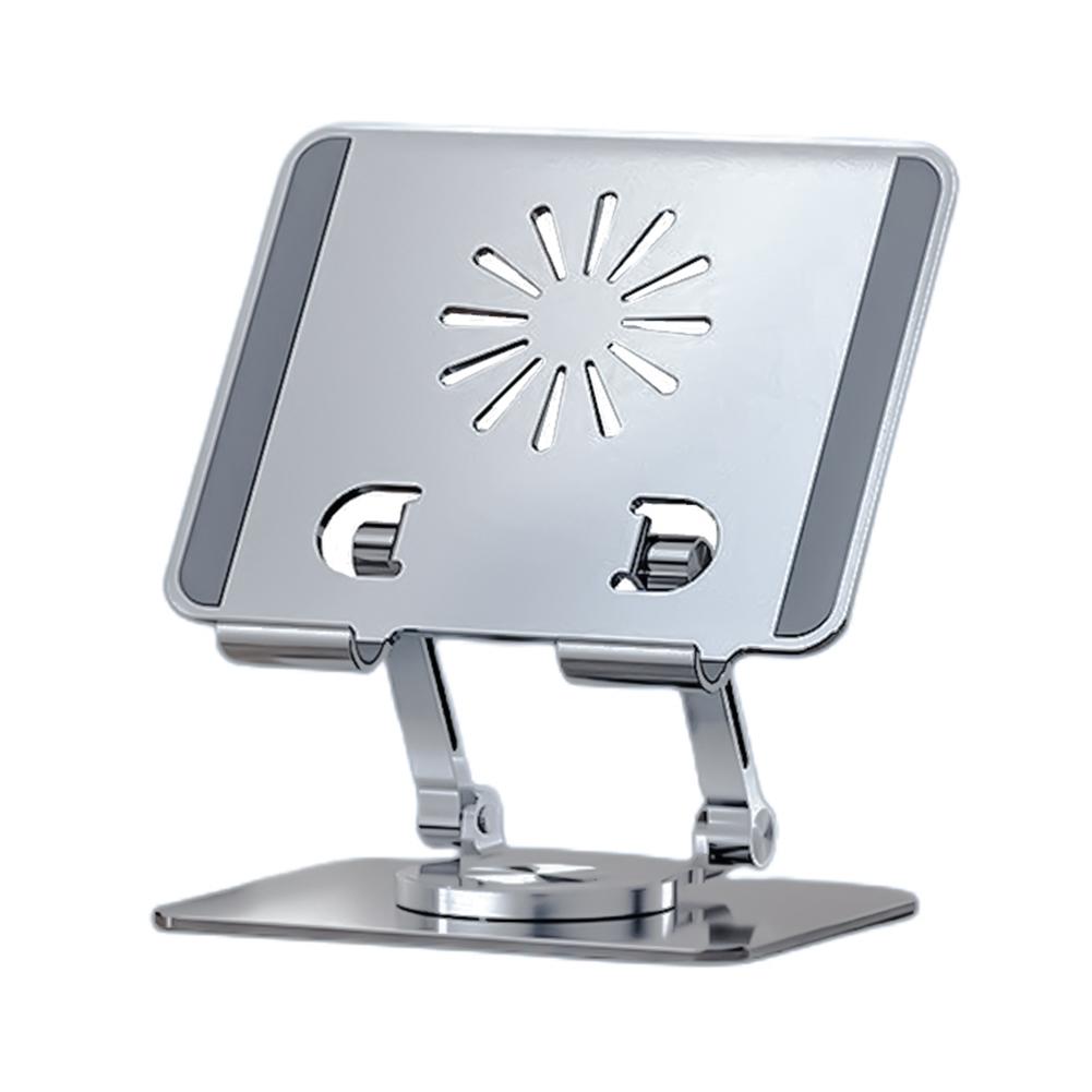 

Складная подставка-кронштейн с вращением на 360 градусов, CNC-фрезерованный полый держатель для планшета, настольный, противоскользящий, регулируемый по высоте для iPad/iPhone 14 серый