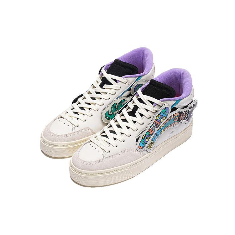 Li Ning Steven Harrington X Zapatillas de Skate de Caña Alta Zapatillas de Mujer Blanco AECR122-1