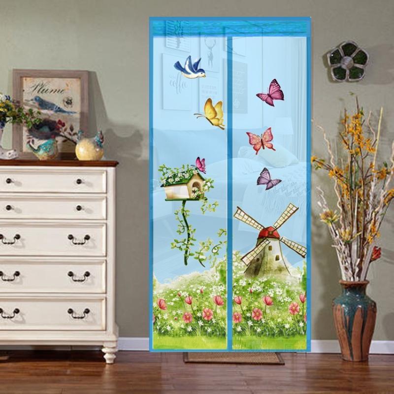 Magnetic Screen Door Mesh Curtain Anti Mosquito Net Punch Free Self Sealing Decorative Door Curtain For Home Entrance