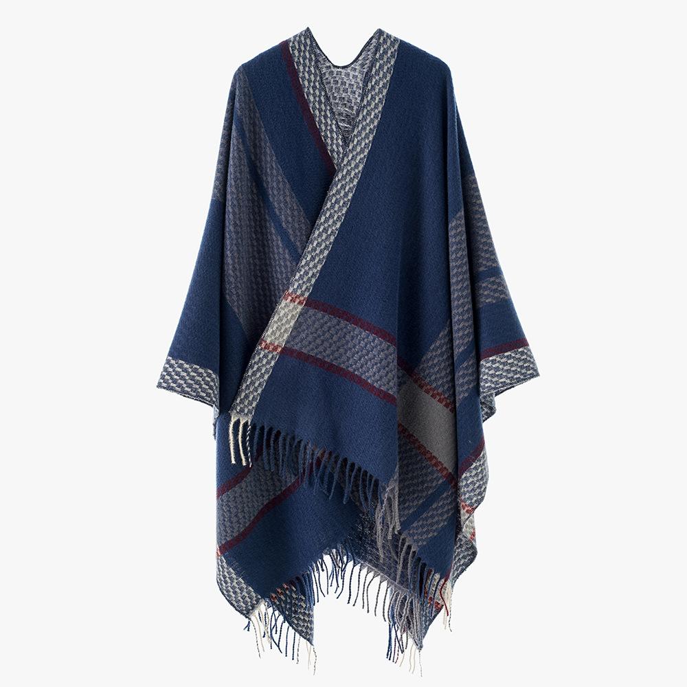 

Winter Women Men Scarf Layers Poncho Elegant Retro Striped Tassel Wrap Shawl Lady Male Scarve Capa Para Mujer Pashmina Cloak New One Size& 8Y