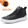 Fashion Fashion Men's Casual Leather High Top Shoes Simple Male Ankle Boots Lace-up Ventilate Motorcycle Boots Leisure Walk Basic Shoes