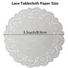 3.5inch Round Mat Paper Doily Lace Brim Biscuit Cupcake Pad for Fried Food Dessert Cookies Party Wedding Table Decor