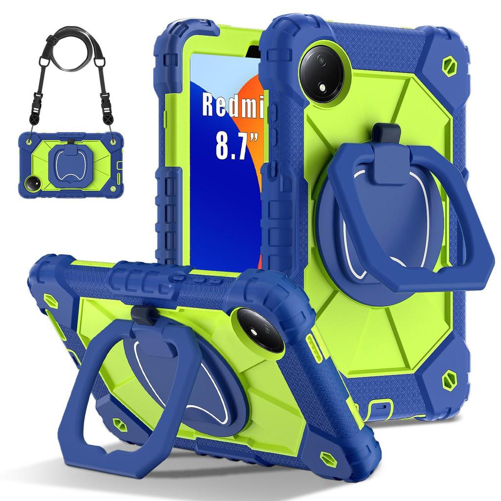 2024 Redmi Pad SE 8.7'' Case: 360° Rotating Stand, Silicone Anti-fall Shell