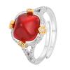 Manufacturer's New Retro Ring With An Open Mouth Women's Ruby Inlay Versatile Fashionable High-end Light Luxury