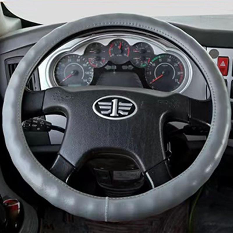 Genuine Leather Steering Wheel Cover Truck Bus Universal Fit 36-50cm Diameter All Season Sport Style