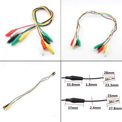5 Color Alligator Clip Electric DIY Small Battery Power Cord Sheath Electric Clamp Double Head Jumper Wire Test Leads