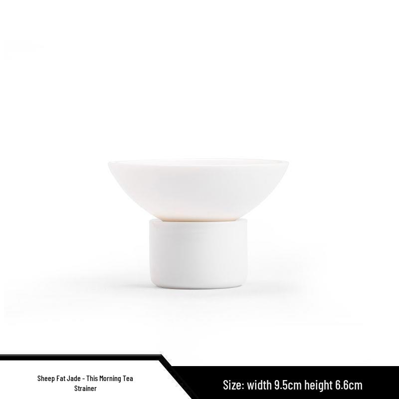 Premium White Porcelain Tea Infuser Set with Ceramic Strainer for Tea Brewing