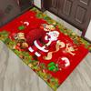 Christmas Floor Mat Red Festive Christmas Decorative Floor Mat Entry Door Non-slip Floor Mats for Home and Commercial Use