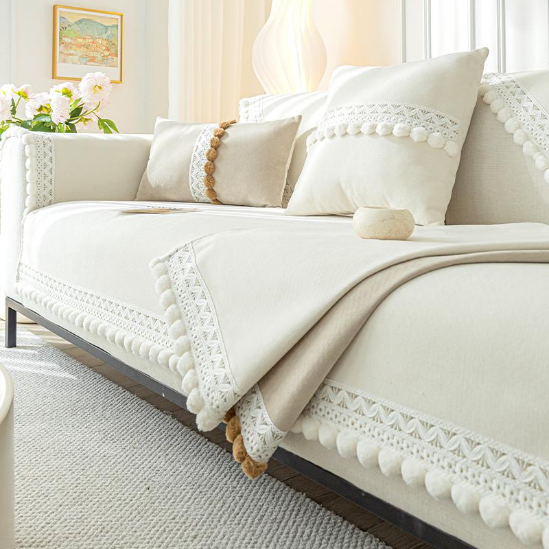 Chenier Sofa Cushion Four Seasons Breathable Sofa Seat Cushion Towel Fabric Backrest Cover Non-slip Cover