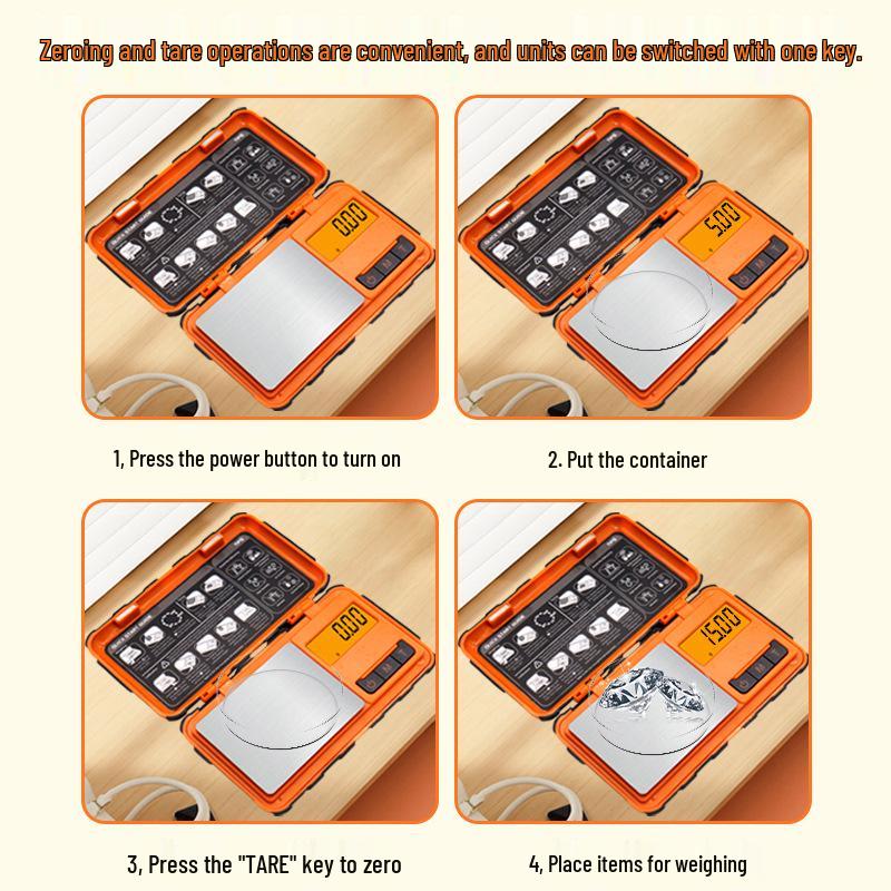 High-Precision 0.01g Gold Jewelry Pocket Scale with Rubberized Finish