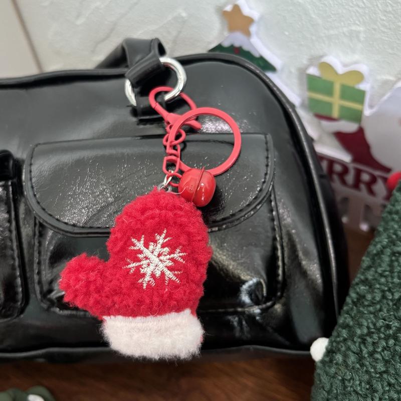 Cute Christmas Plush Doll Keychain Cartoon Santa Claus Snowman Christmas Tree Backpack Pendant Decorative Accessories Gift