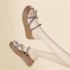 Light Luxury Rhinestone Slope Heel Roman Shoes New Platform Sole Single Shoes Soft Sole Ins Wind Commuting Shallow Mouth Versatile Sandals