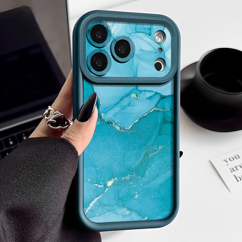 Soft TPU Phone Case For iPhone 17 Pro 15 16 Pro Max 14 13 Pro Max 16e 17e Shockproof Marble Pattern Silicone Protect Cover Cases