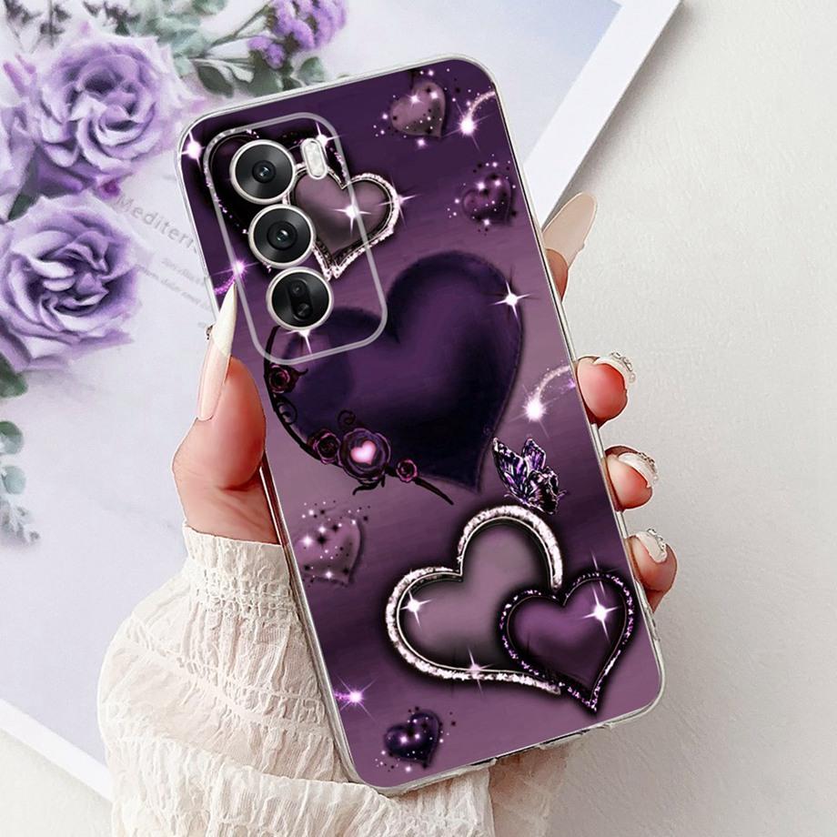 Soft Clear Silicone Back Cover For Oppo Reno12 Pro CPH2629 Phone Case Marble Butterfly Capa For Reno 12 12Pro 5G CPH2625 Capa