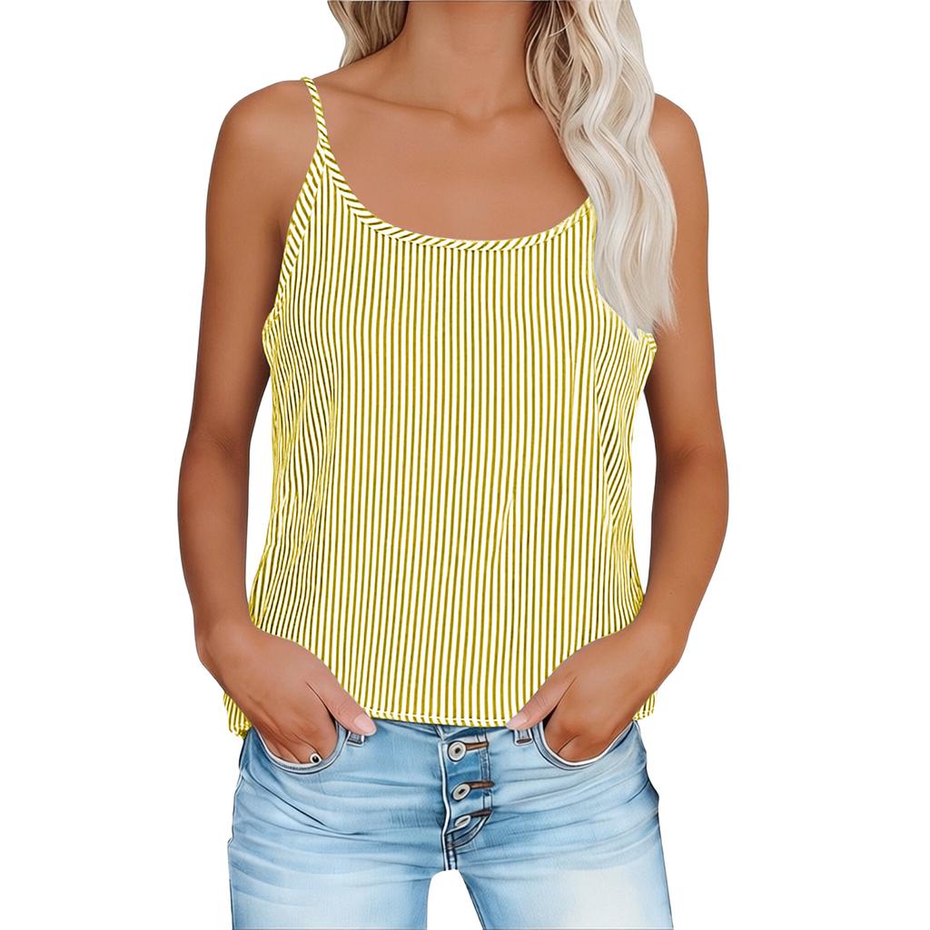 Women's Fashionable Loose Casual Summer Cotton Linen Camisole T-shirt
