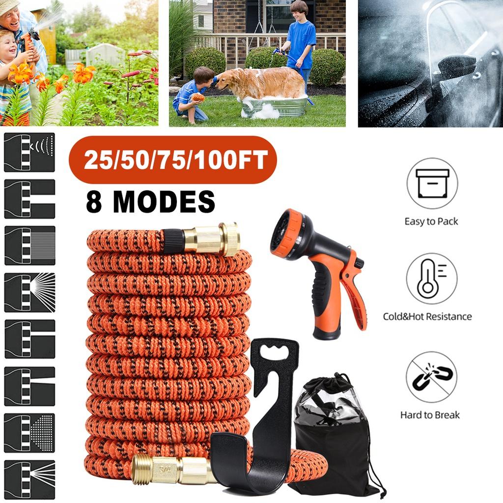 Nová 25ft-100ft Hadice Rozšiřitelná Magická Flexibilní Vodní Hadice Plastové Hadice Potrubí S Rozprašovacími Pistolemi Pro Zalévání Zahrady