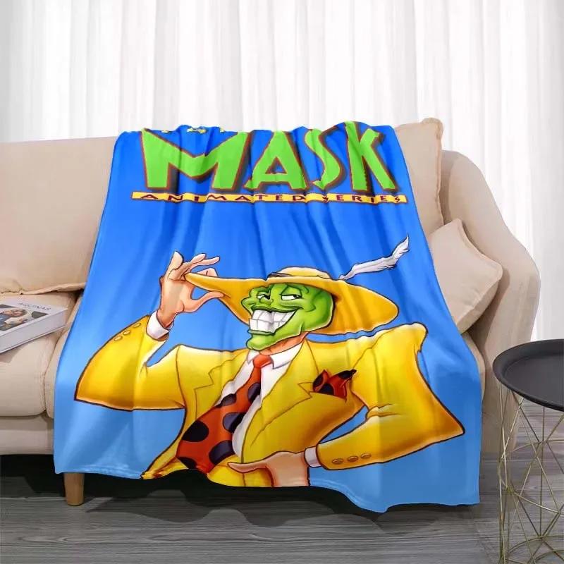 3D MASK Cartoon Blanket Jim Carrey Pattern Bedroom Living Room Home Decoration Picnic Blanket Children's Room Blankets for Beds