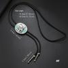 Mens Adjustable Leather Cord Bolo Tie with Enamel Metal Badge Pendant Western Rodeos Outfit Shirt Chain Necktie Necklace