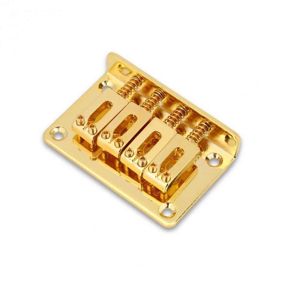 4-String Saddle Bridge Durable Fixed Bridge Replacement Parts for Cigarbox Guitar Electric Guitars Bass Ukulele