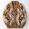 Cross Men's Retro Jacquard Knit Cardigan - Autumn/Winter SY0057