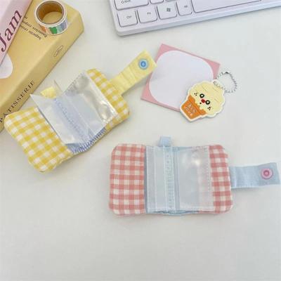 Roztomilý mřížkový mini fotoalbum na kroužkové vkládací kapsy Album 1/2 palce ID fotka Idol fotka Sběratelská úložná alba Potřeby