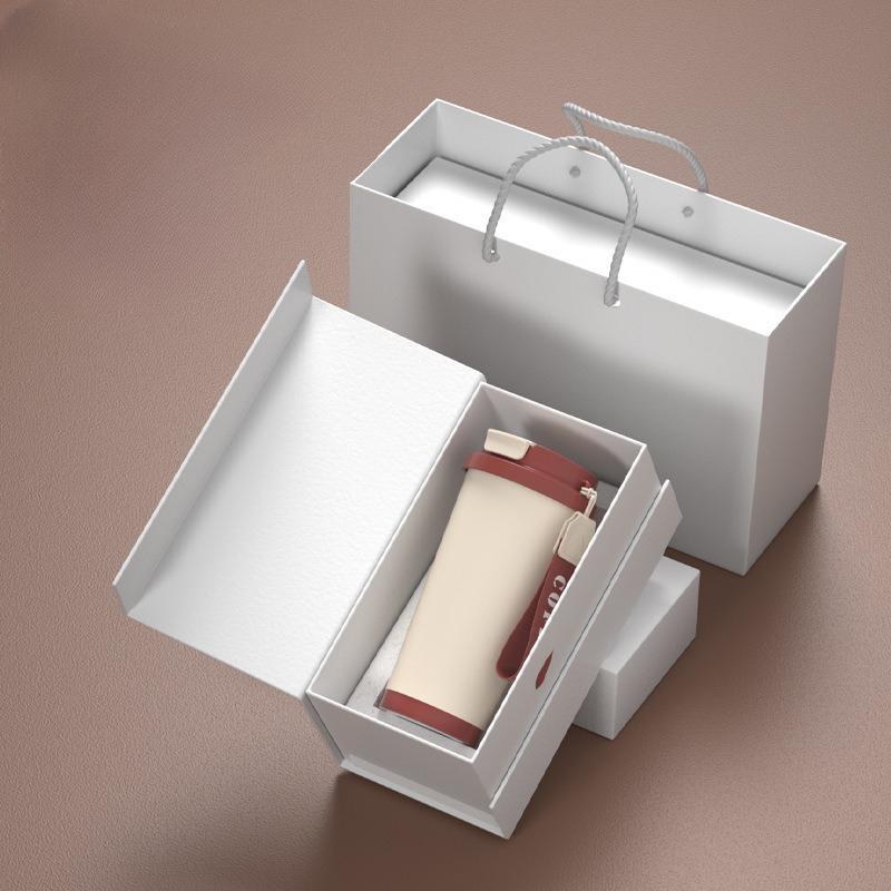Straw Coffee Cup Female High-Looking Portable Water Cup 316 Stainless Steel Ceramic Liner Vacuum Cup