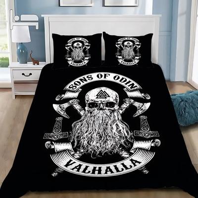 Vichinghi Cultura Germanica Settentrionale Lupo Celtico Simbolo Mistico Set Biancheria da Letto Piumone Letto Decorazione Casa Singolo Matrimoniale Grande Dimensione
