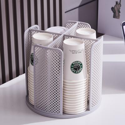 Dispenser Organizzatore Tazze Rotante a 360 Gradi, Portabicchieri di Carta Modulare per Ufficio e Casa, Soluzione Salvaspazio per Organizzazione da Scrivania