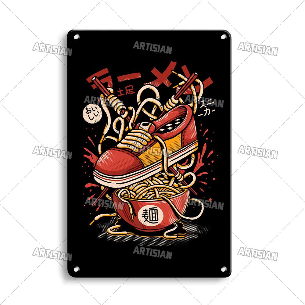 Japanese Comics Metal Poster Food Metal Tin Sign Wall Plate Kitchen Man Cave Cafe Metal Plaque Rusty Industrial Decor