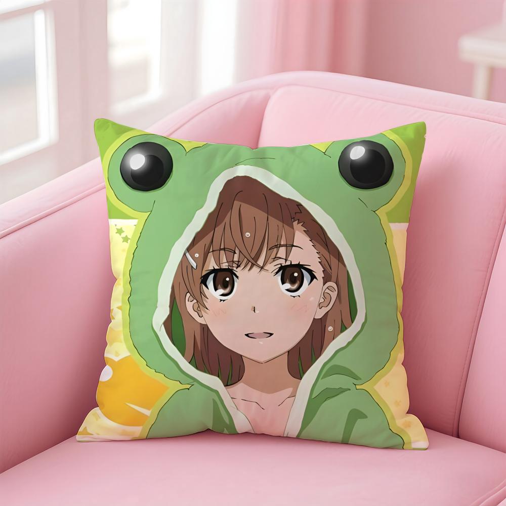 anime A Certain Scientific Railgun Cushion Cover Comfortable Reversible Pillow Cover Ideal for Car Sofa Bedroom & Beyond