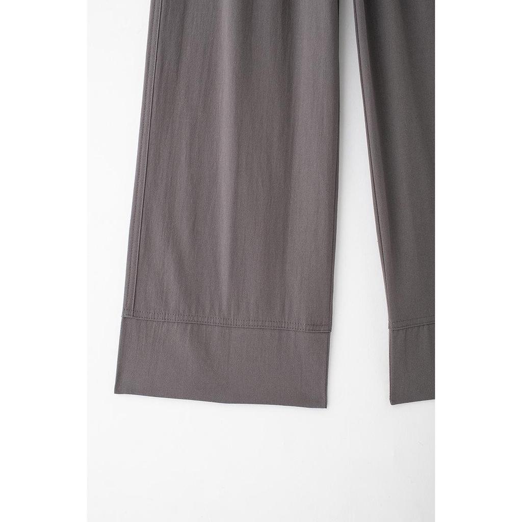 2024 Autumn Women's European & American Style Fashion Tie-Detail Shirt & Straight-Leg Pants Set