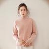 Women's Drop Shoulder Cashmere Pullover Sweater - Thickened Jacquard Knit, Half-High Neck, Long Sleeve, Versatile Loose Fit.