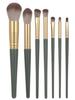 14-Piece Green Makeup Brush Set with Soft Bristles – Includes Powder, Foundation, and Blush Brushes.