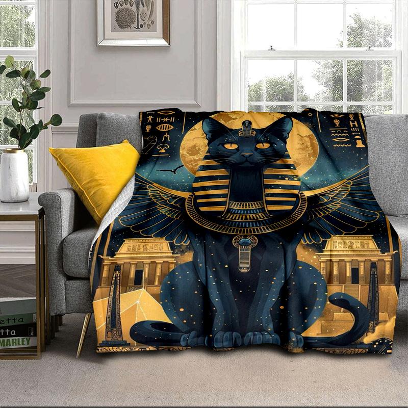 Egyptian Cat Mythology Blanket Flannel Blanket Throw Blanket Sofa Cover Blanket Soft Premium Blanket Picnic Blanket Tv Blanket Gifts