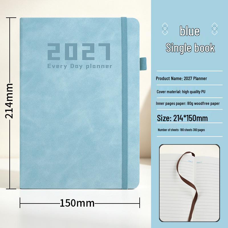 2027 Daily Planner: One Page Per Day, Premium Office Record Book with Chinese Inner Pages
