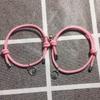 2pcs Mountain Alliance Each Other Couple Red Rope Bracelets a Pair of Magnet Stone Girlfriends Gift Braided Rope Jewelry