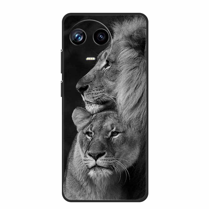 For Realme 11 11X 5G RMX3780 Case TPU Animals Soft Silicone Bumper Back Cover Phone Cases for Realme11X RMX3785 Wolf Cool Fundas
