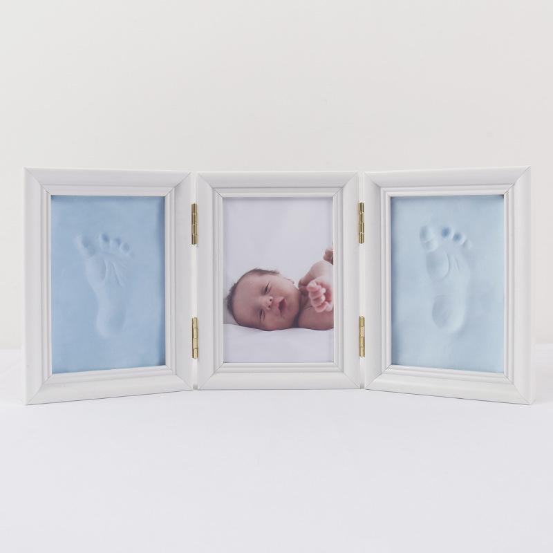 Baby Hand & Footprint Clay Photo Frame for Newborns - Perfect Keepsake for First Birthday and Milestones